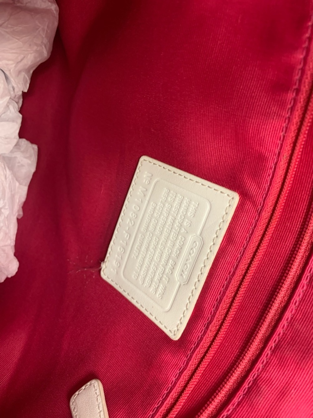 Coach Signature Canvas Shoulder Bag in Pink and Gray with White Trim - Picture 4 of 11